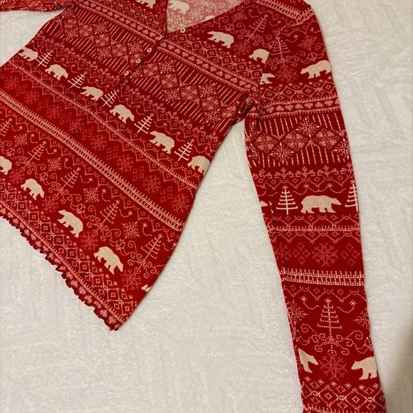 Disney Red Fair Isle Bear Pajama Set - Picture 11 of 14